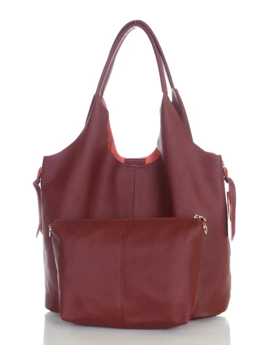 VERA PELLE Włoska skórzana torebka shopper 2w1 Skóra naturalna 