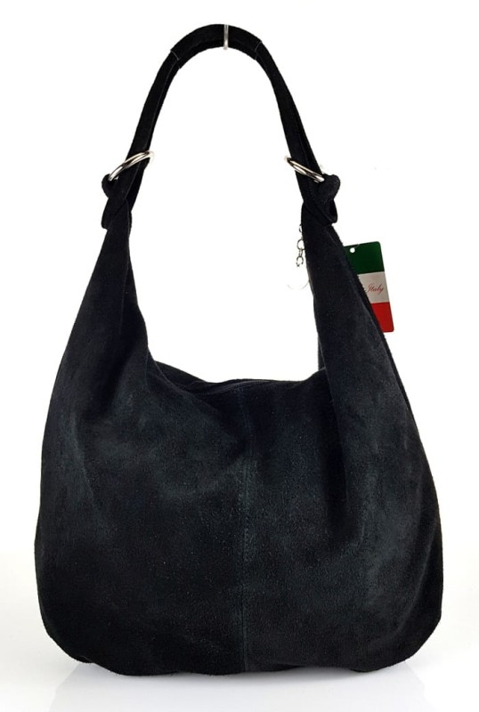 Czarna zamszowa torebka worek ZD4