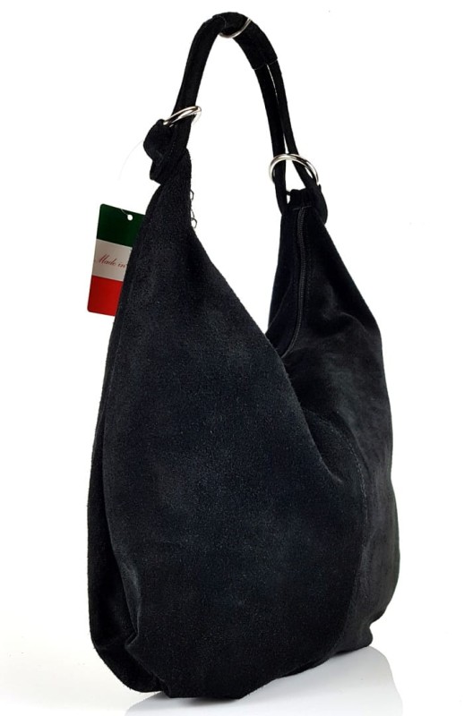 Czarna zamszowa torebka worek ZD4