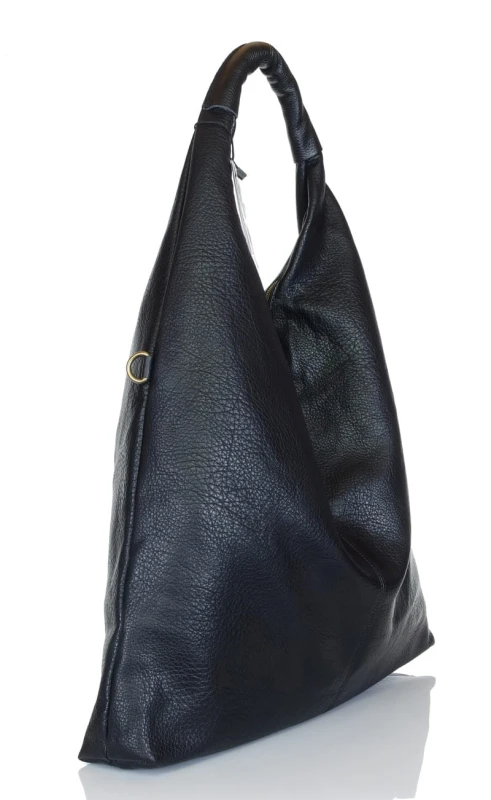 Zjawiskowy duży czarny Shopper Bag PB581