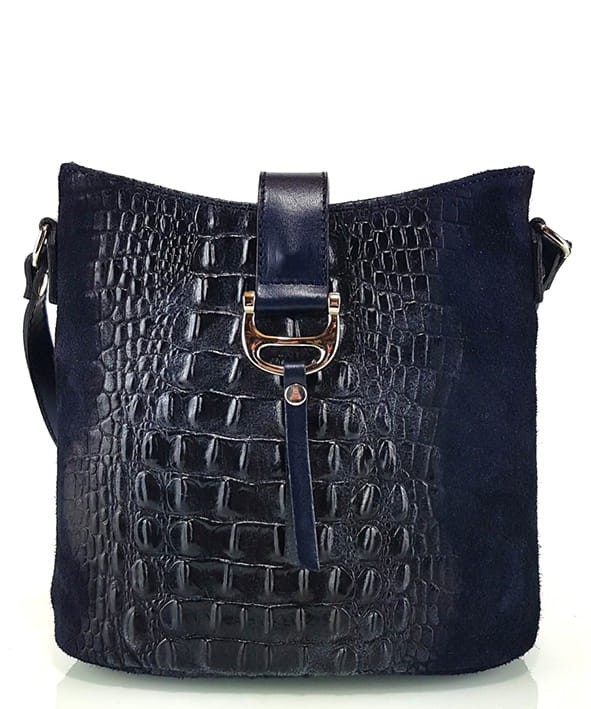 Skórzana granatowa torebka SS7