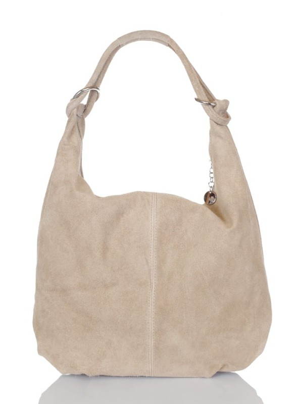 Zamszowa beżowa torebka worek ZD4