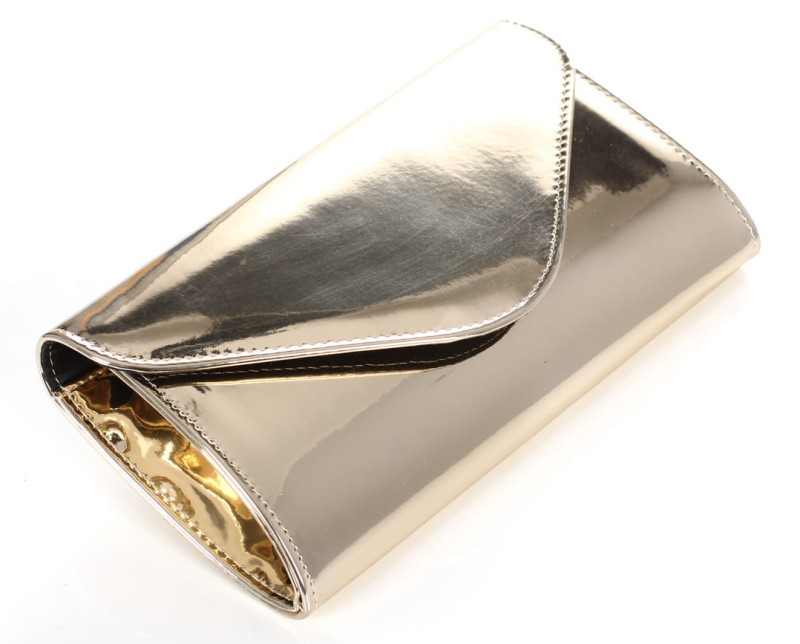 Modna złota kopertówka Metalik W35L