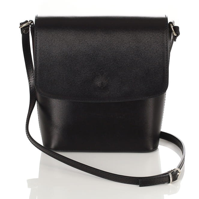 Czarna skórzana listonoszka