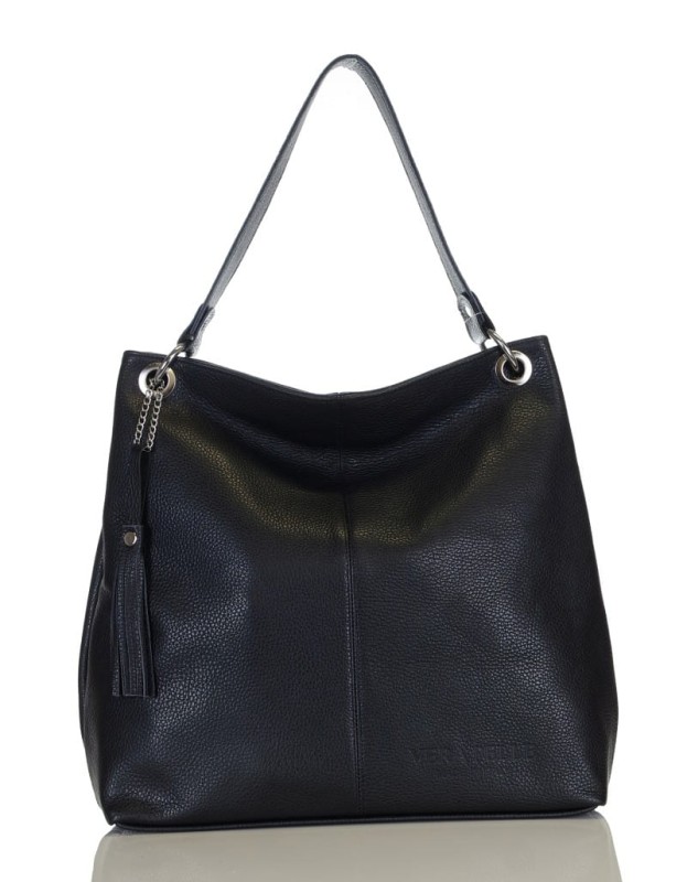 Czarna torebka ze skóry VERA PELLE