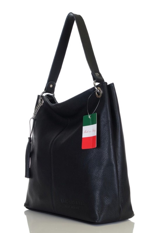 Czarna torebka ze skóry VERA PELLE