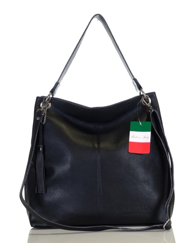 Czarna torebka ze skóry VERA PELLE