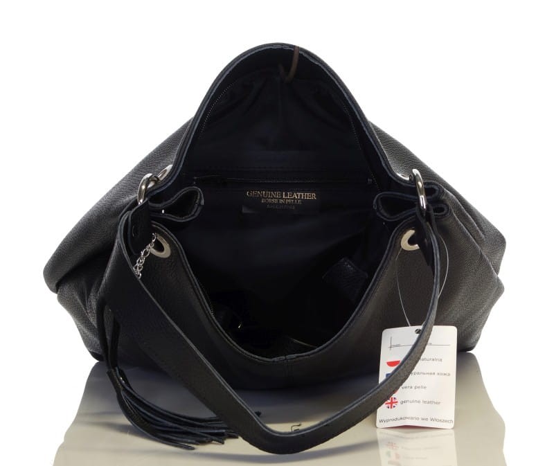 Czarna torebka ze skóry VERA PELLE