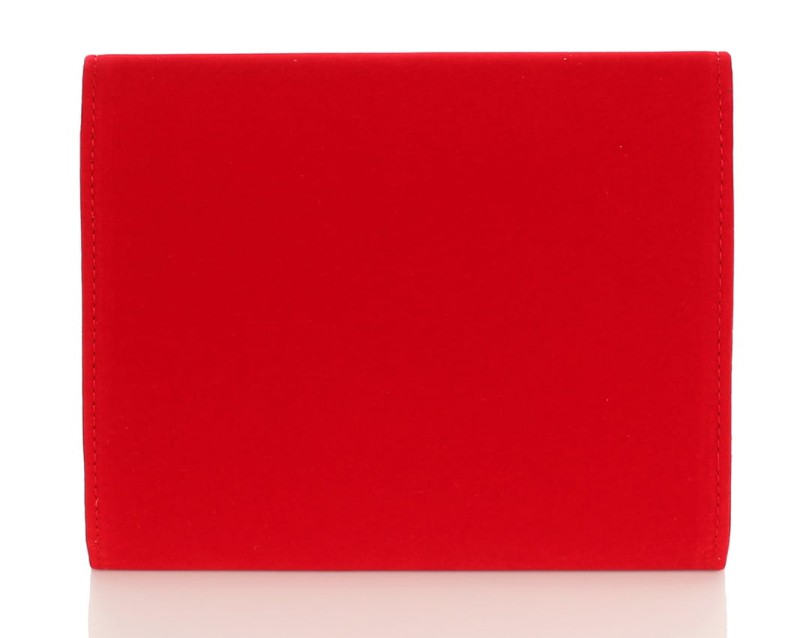 Zamszowa kopertówka czerwona na łańcuszku