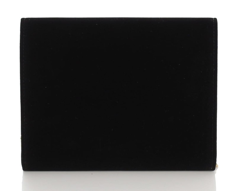 Zamszowa czarna kopertówka na łańcuszku
