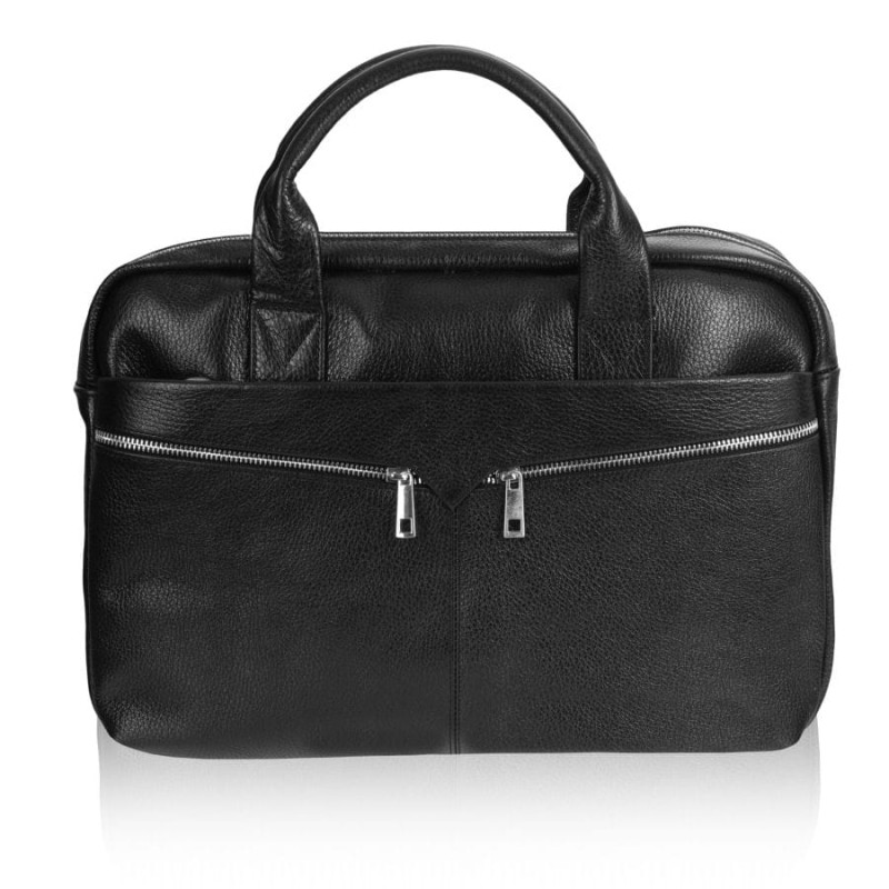 Czarna skórzana torba męska