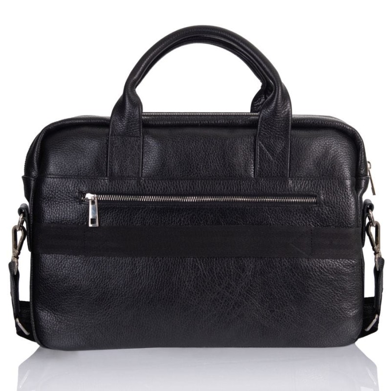 Czarna skórzana torba męska