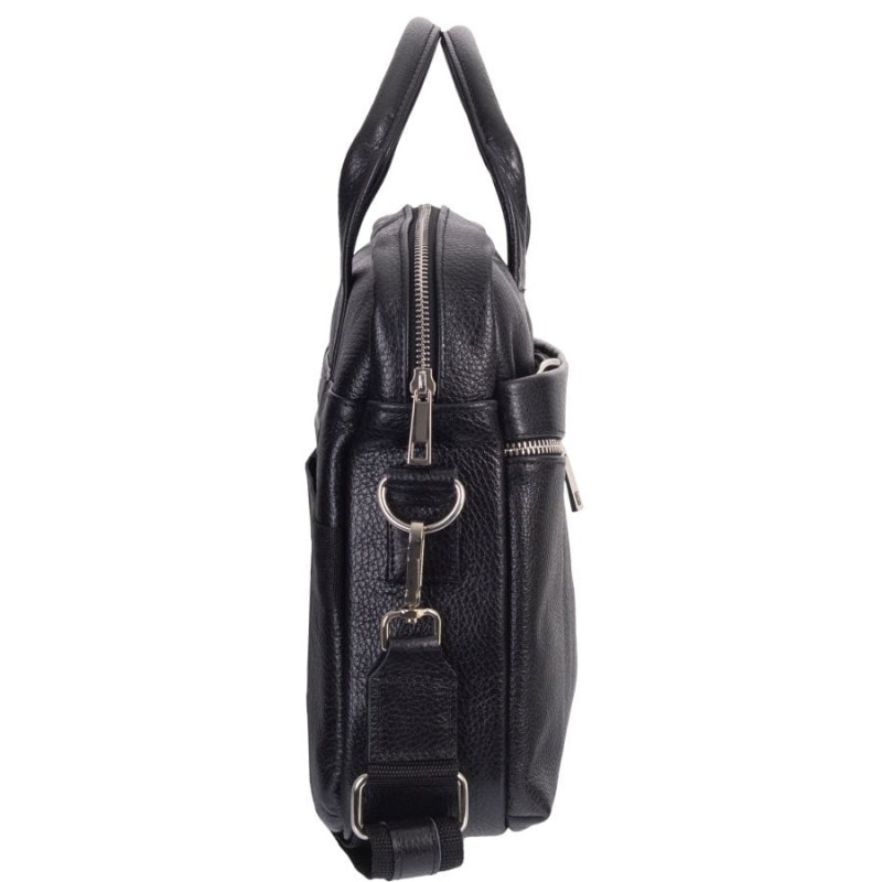 Czarna skórzana torba męska