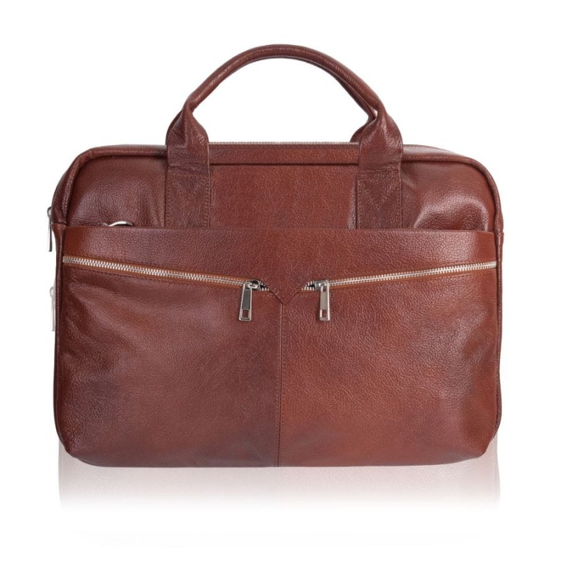 Brązowa skórzana torba męska