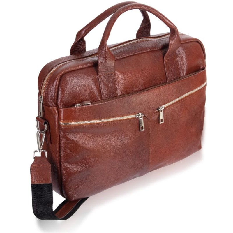 Brązowa skórzana torba męska