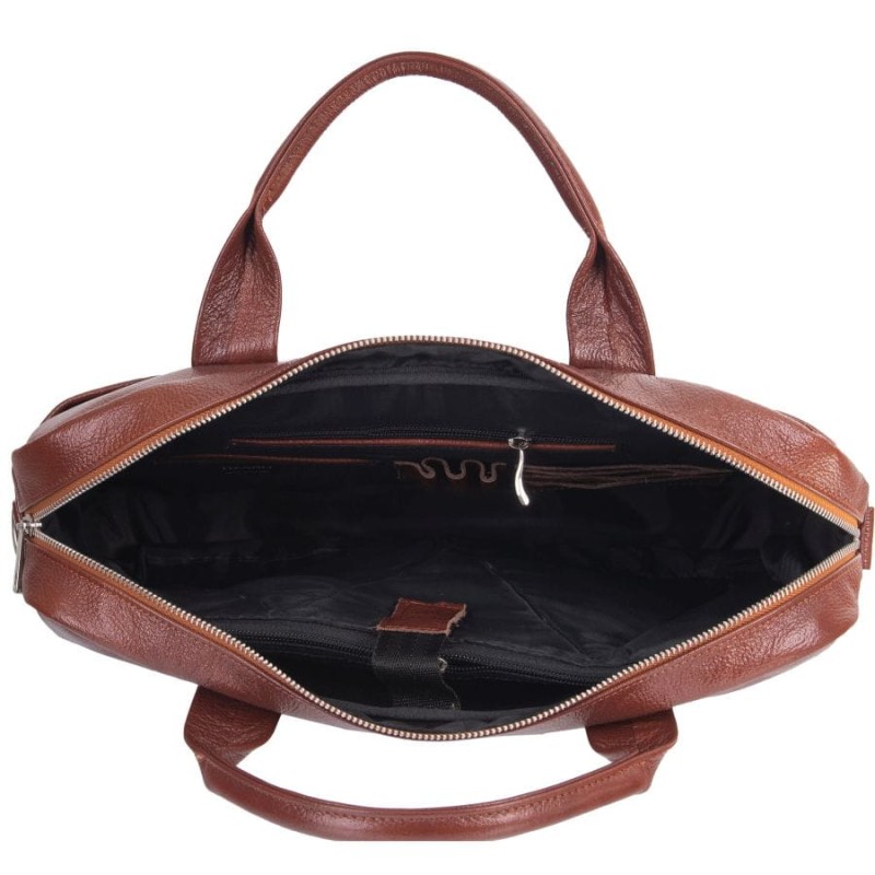 Brązowa skórzana torba męska