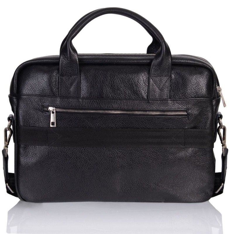 Skórzana czarna torba męska