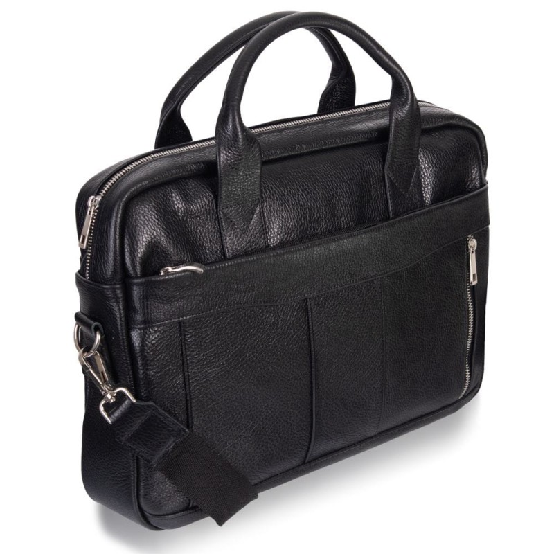 Skórzana czarna torba męska