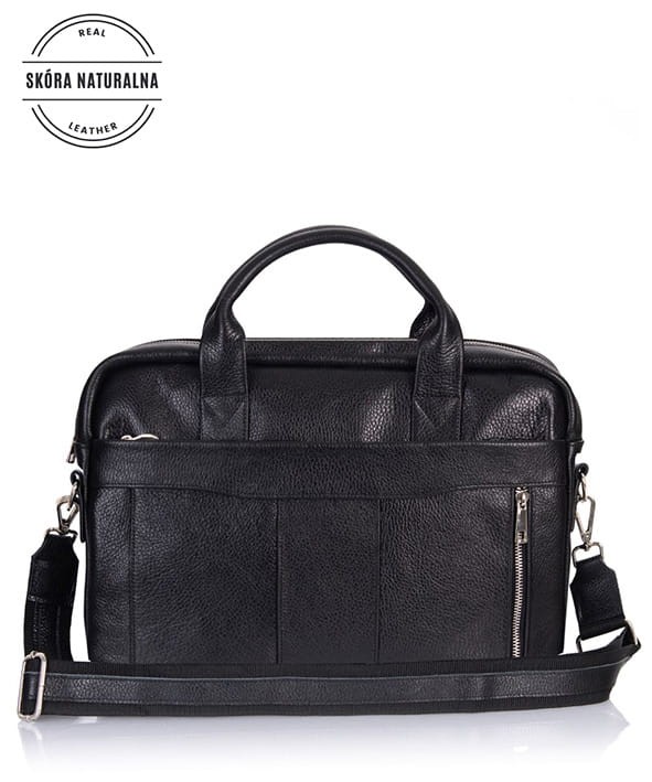 Skórzana czarna torba męska