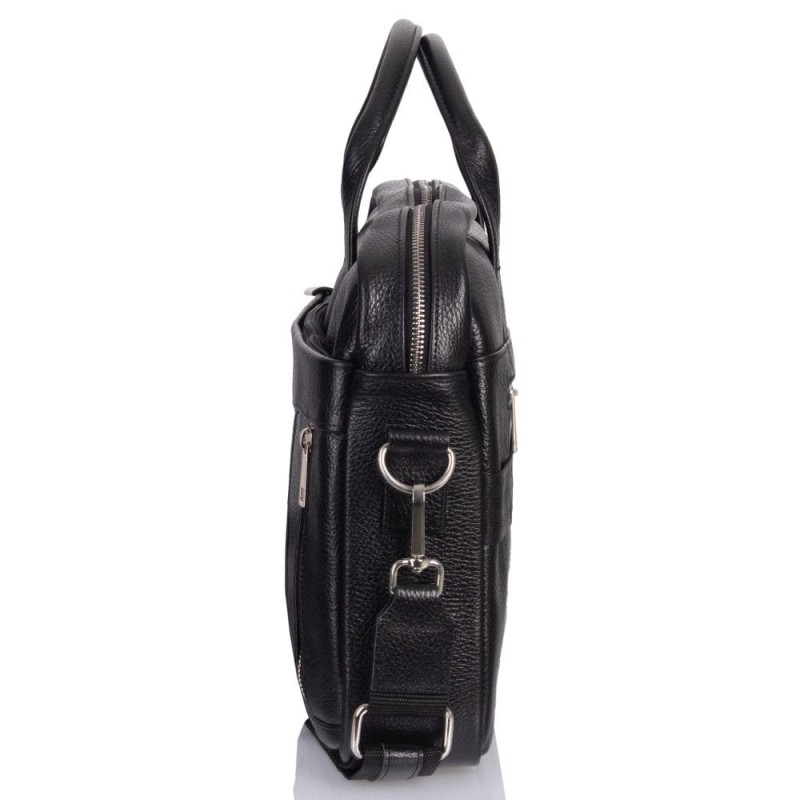 Skórzana czarna torba męska