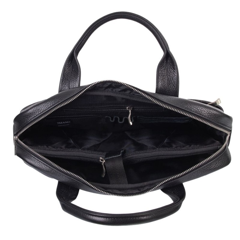 Skórzana czarna torba męska