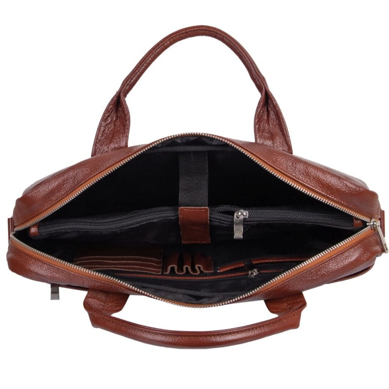 Skórzana brązowa torba męska