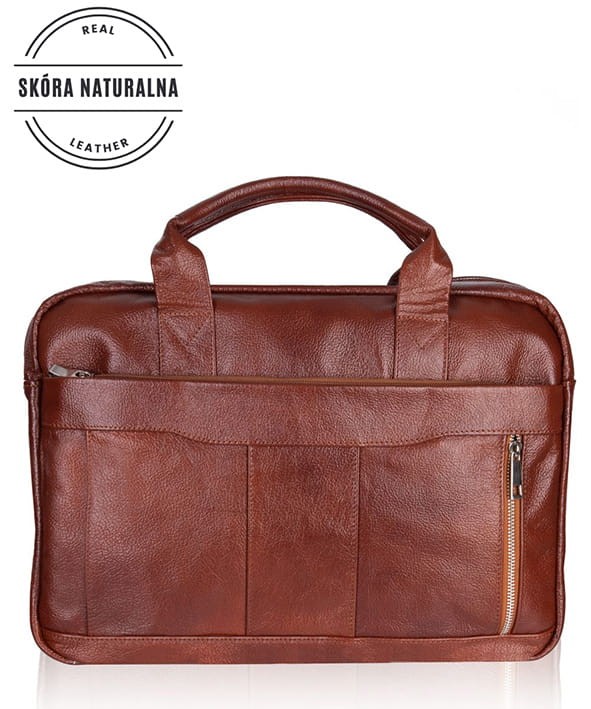 Skórzana brązowa torba męska