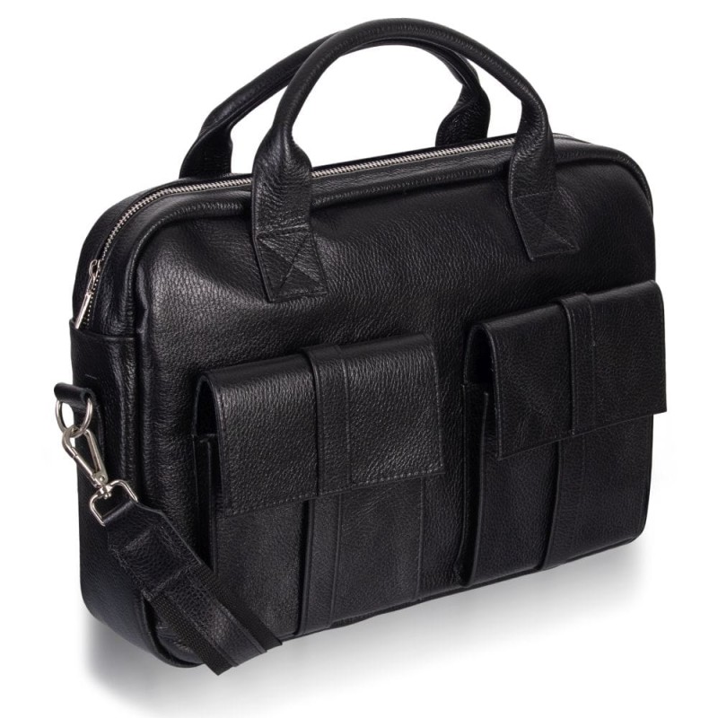 Czarna skórzana torba na ramię