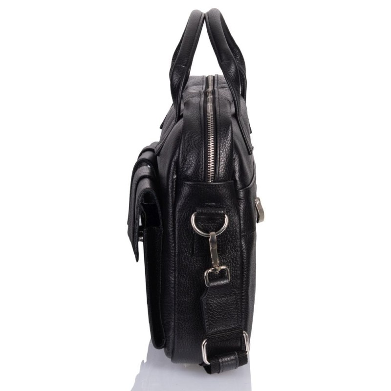 Czarna skórzana torba na ramię