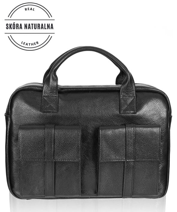 Czarna skórzana torba na ramię