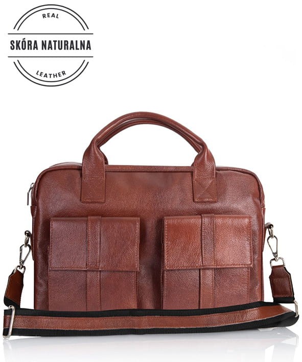 Brązowa skórzana torba na ramię