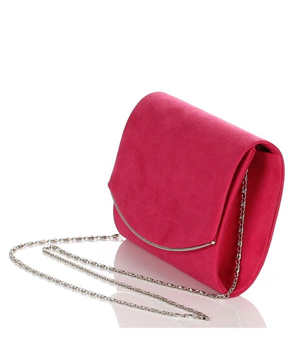 Zamszowa kopertówka na łańcuszku FUKSJA 177