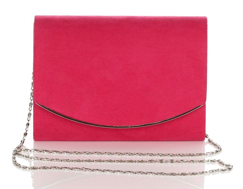 Zamszowa kopertówka na łańcuszku FUKSJA 177
