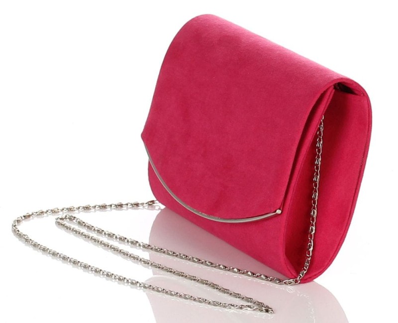 Zamszowa kopertówka na łańcuszku FUKSJA 177