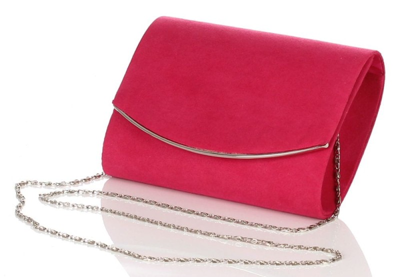Zamszowa kopertówka na łańcuszku FUKSJA 177