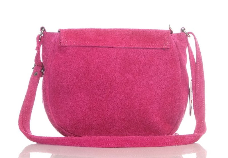 Zamszowa listonoszka z frędzlem FUKSJA