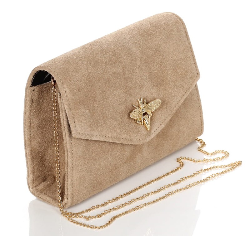 Kopertówka na łańcuszku ZAMSZ NATURALNY