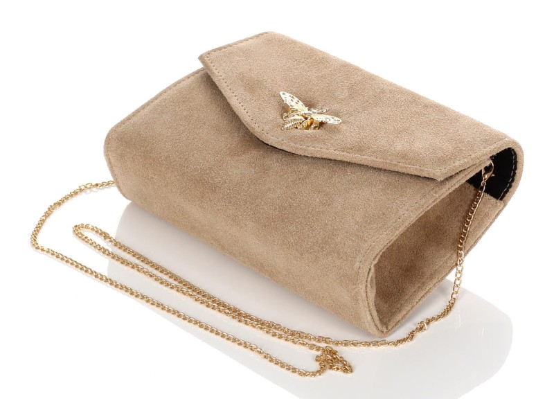 Kopertówka na łańcuszku ZAMSZ NATURALNY