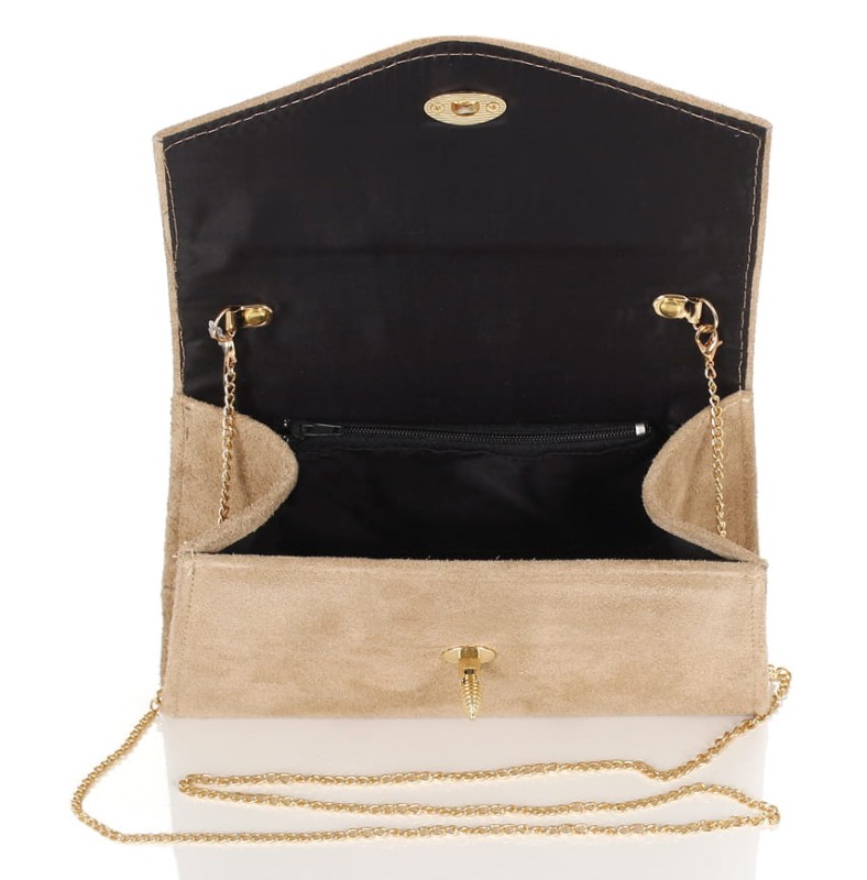 Kopertówka na łańcuszku ZAMSZ NATURALNY