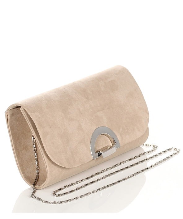 Beżowa zamszowa kopertówka NUBUK