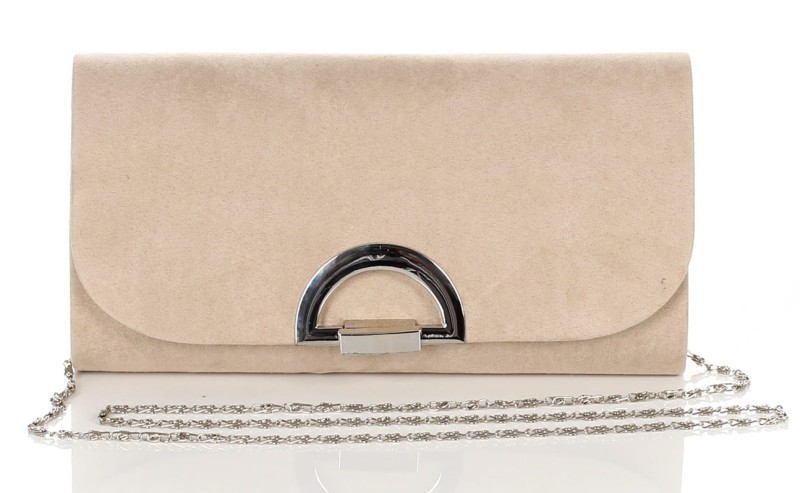 Beżowa zamszowa kopertówka NUBUK