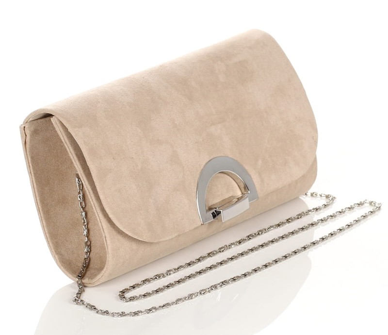 Beżowa zamszowa kopertówka NUBUK