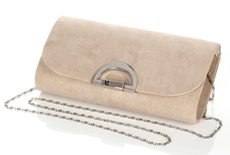 Beżowa zamszowa kopertówka NUBUK