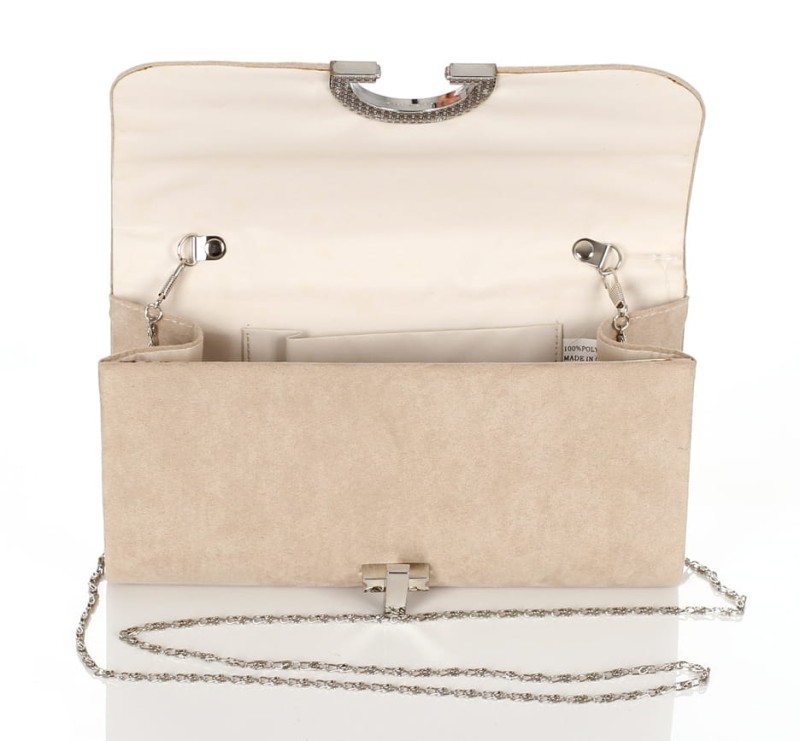 Beżowa zamszowa kopertówka NUBUK