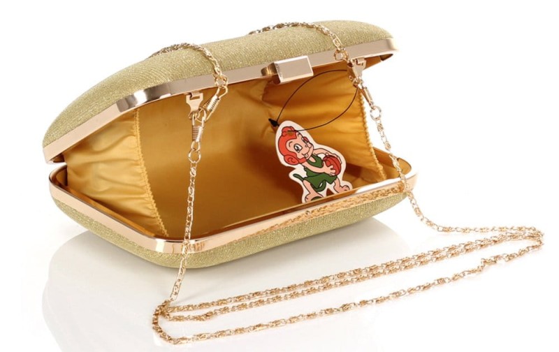 Błyszcząca kopertówka Złota PUZDERKO