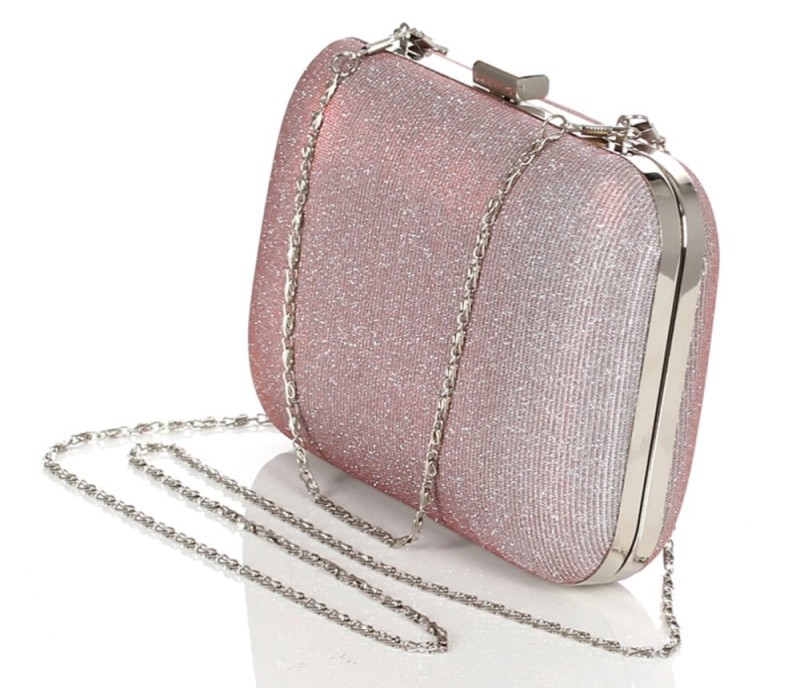 Błyszcząca kopertówka różowe PUZDERKO