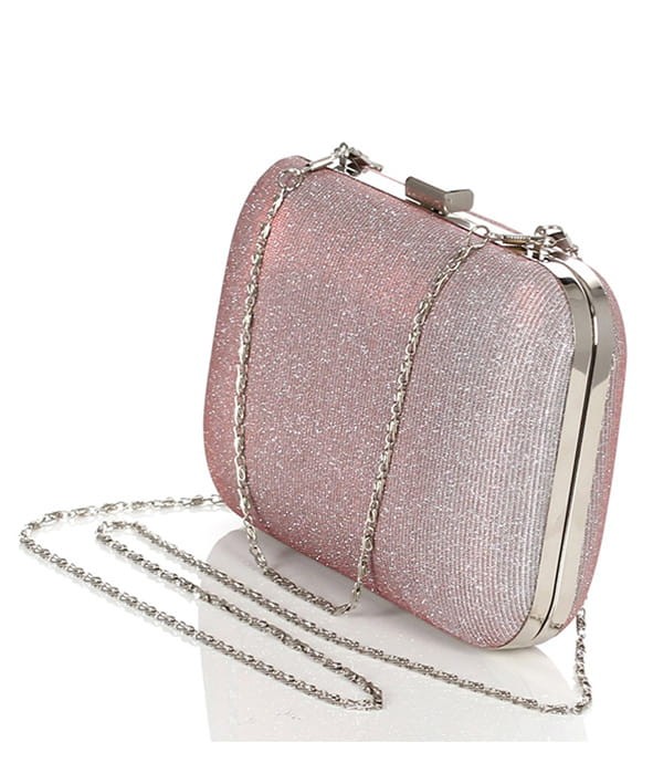 Błyszcząca kopertówka różowe PUZDERKO