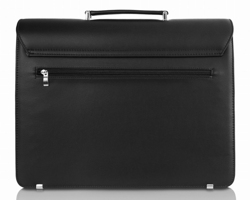 Duża Aktówka Męska Skórzana Tizano T02 – Czarna Torba na Dokumenty A4 i Laptopa