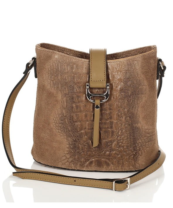 Skórzana piękna torebka SS7 TAUPE