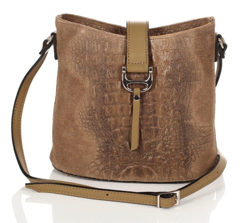 Skórzana piękna torebka SS7 TAUPE